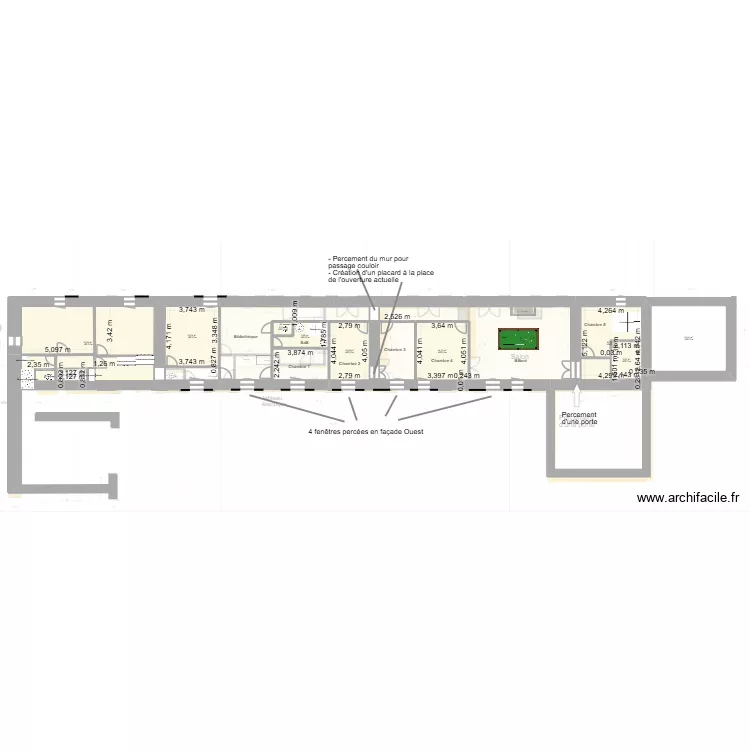 26_06_09 Plan RdC,1er &eacute;tage, 4 fen&ecirc;tres Ouest, WC 1Er &eacute;tage d&eacute;plac&eacute; sur salon + eau et &eacute;lec +cloison. Plan de 29  et 635 m²