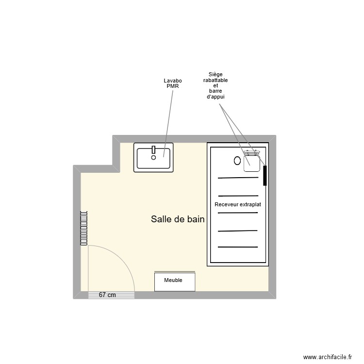 BALANSA Adaptation. Plan de 1 pièce et 6 m2