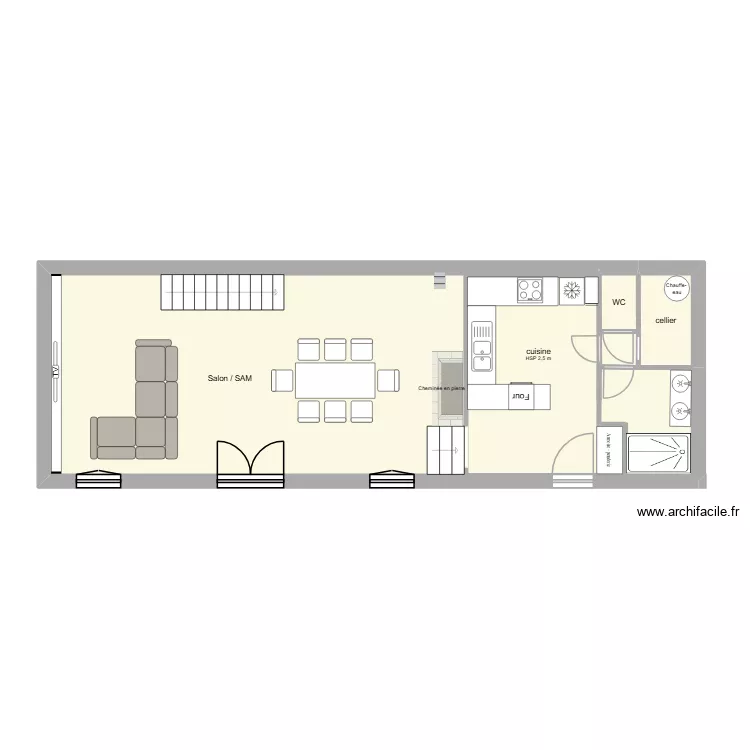 Plan RDC 16 bis. Plan de 5 Pièces et 78 m²