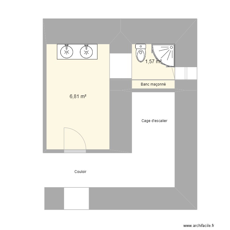 MARAINI - INITIAL. Plan de 3 pièces et 9 m2