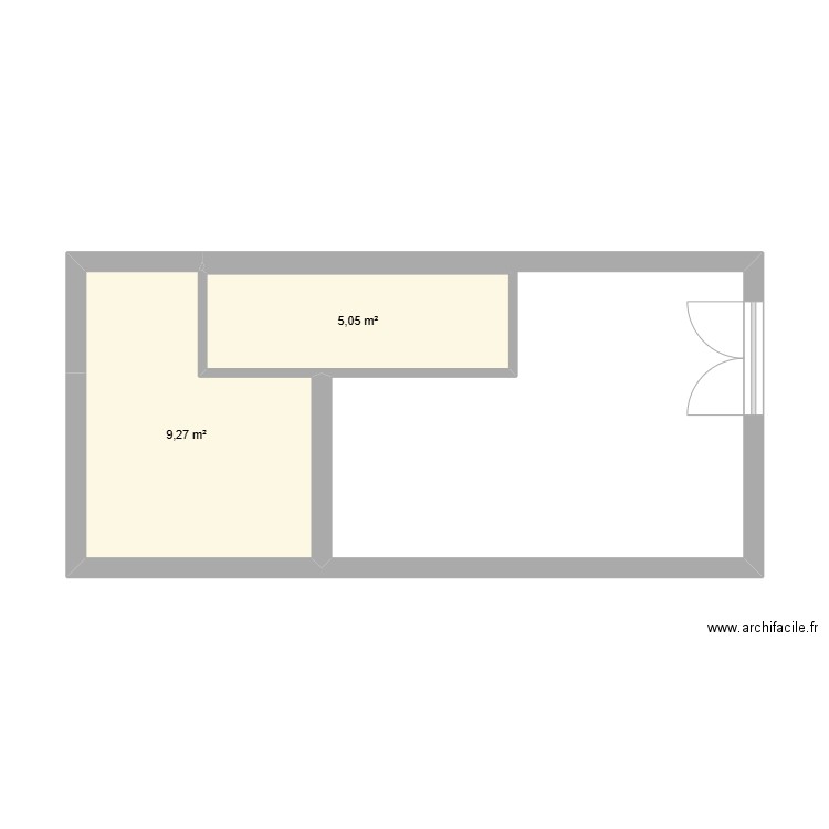 Maison 2. Plan de 2 pièces et 14 m2