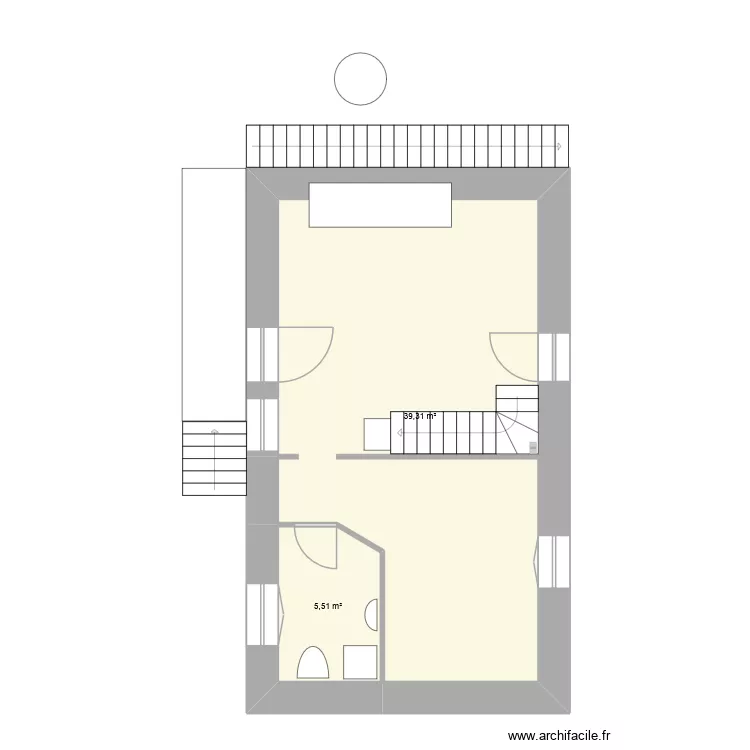 sch&eacute;ma impasse hirondelle. Plan de 2  et 45 m²