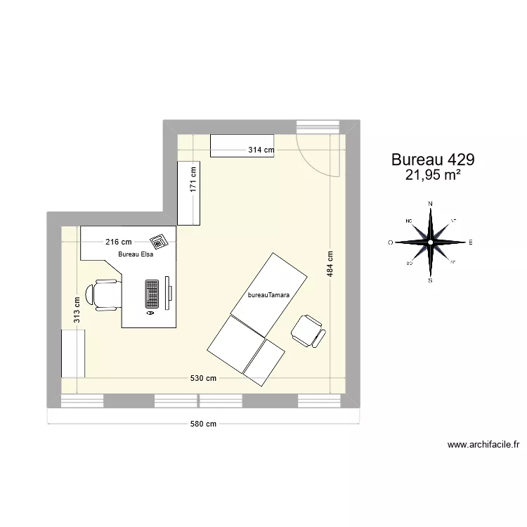 Bureau R 429. Plan de 