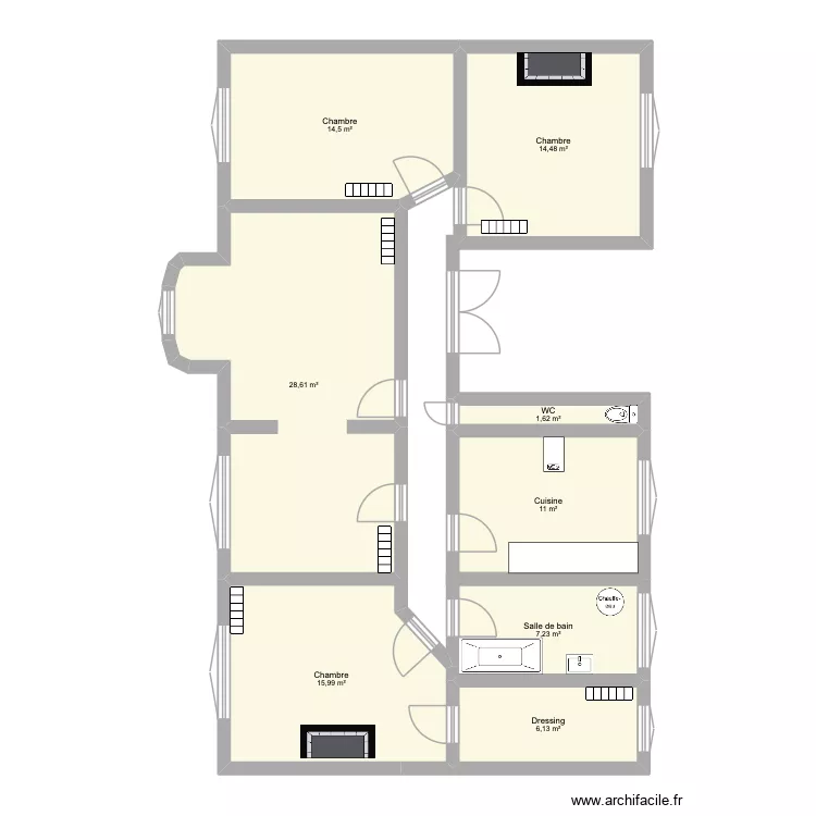 PLAN DOUAI. Plan de 8  et 100 m²