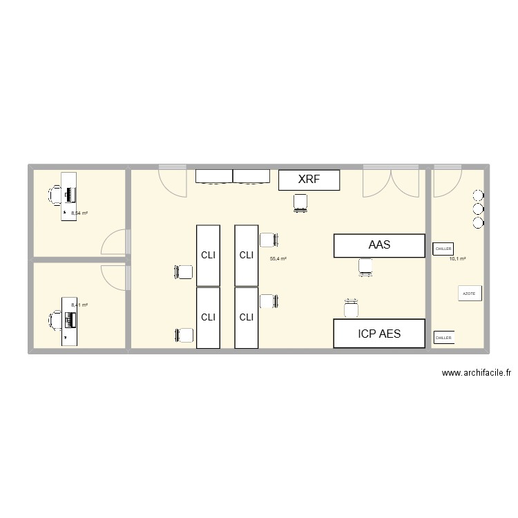 LABO ANALYSE (CONVERSION). Plan de 4 pièces et 82 m2