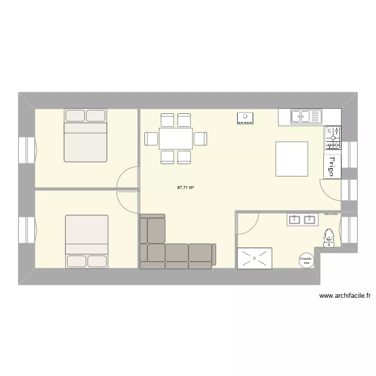 appart 1. Plan de 1 et 68 m² appart 1. Plan de 1 et 68 m²