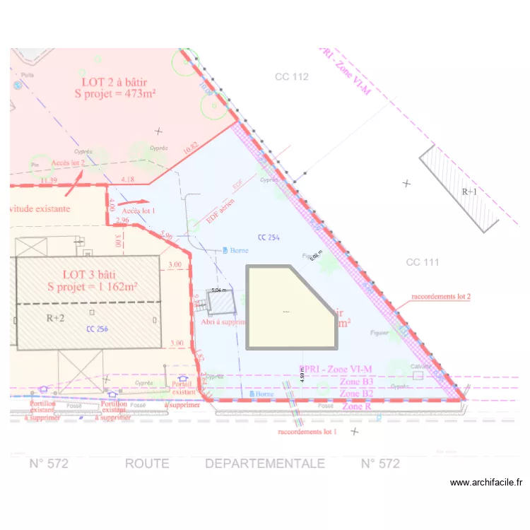 Lot 1 CASTINEL. Plan de 1 Pièce et 56 m²