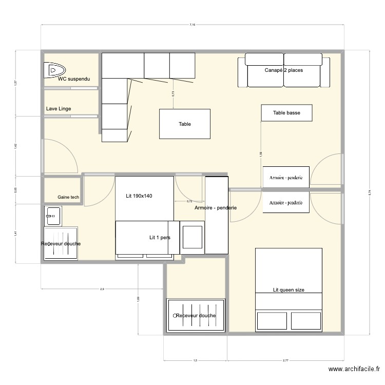 Nogentil 204 3. Plan de 5 pièces et 41 m2