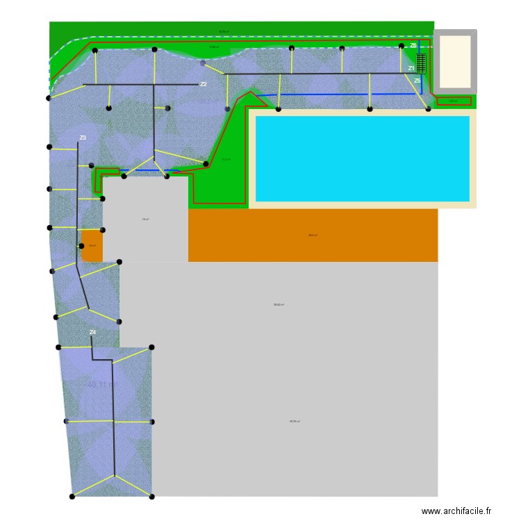 duclos. Plan de 1 pièce et 4 m2