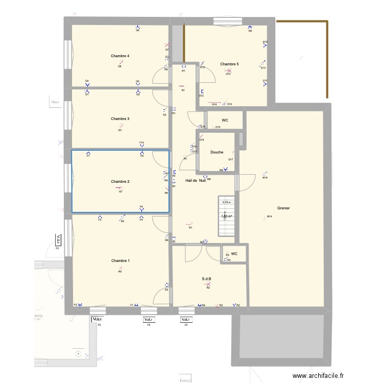Etage 4. Plan de 24 pièces et 331 m2