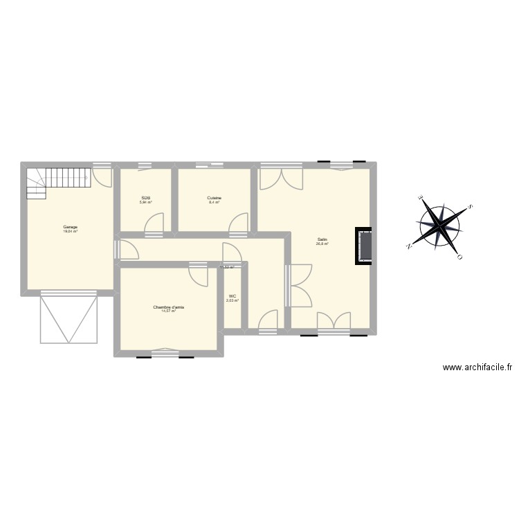 Plan Maison Brest. Plan de 7 pièces et 88 m2