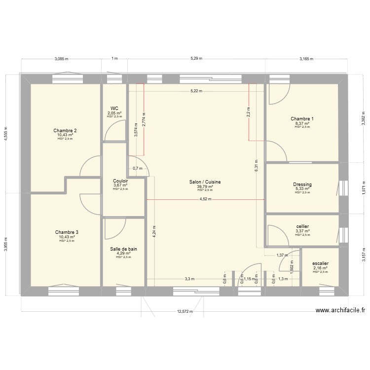 plan maison alex definitif. Plan de 11 pièces et 187 m2