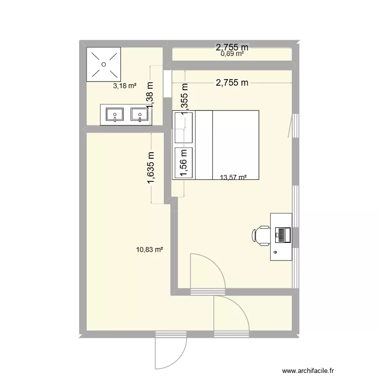 etage bas maison. Plan de 4 et 28 m² etage bas maison. Plan de 4 et 28 m²