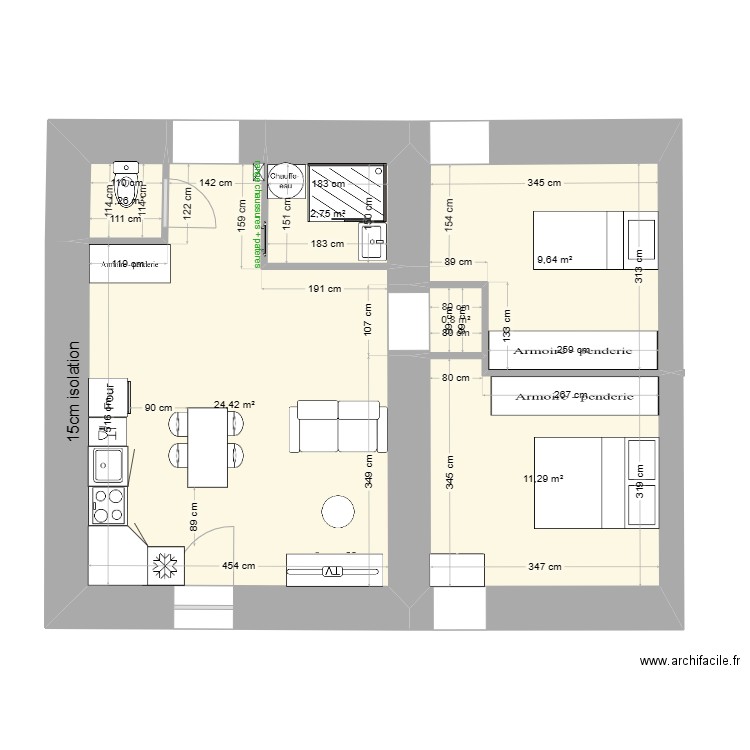 plan final1. Plan de 6 pièces et 50 m2