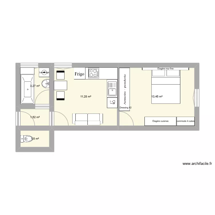 Appart Denfert. Plan de 5 et 31 m² Appart Denfert. Plan de 5 et 31 m²