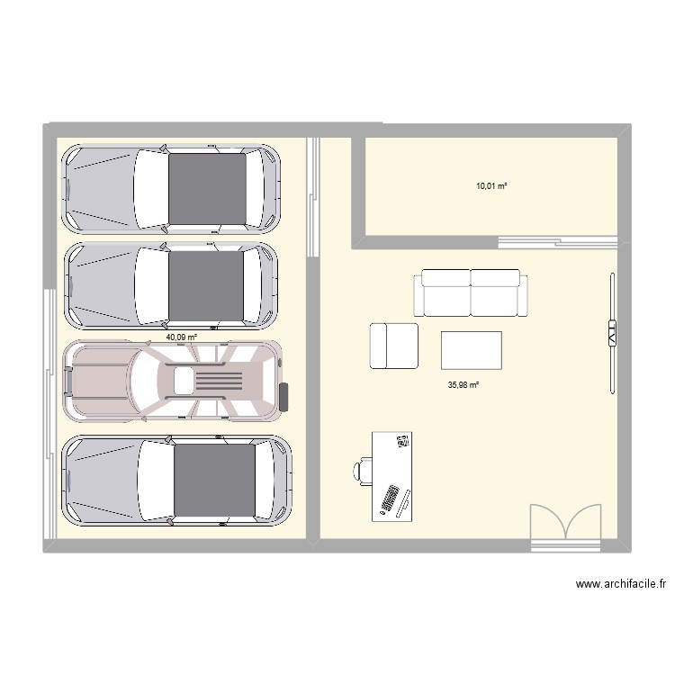 plan agence 3. Plan de 3 pièces et 86 m2