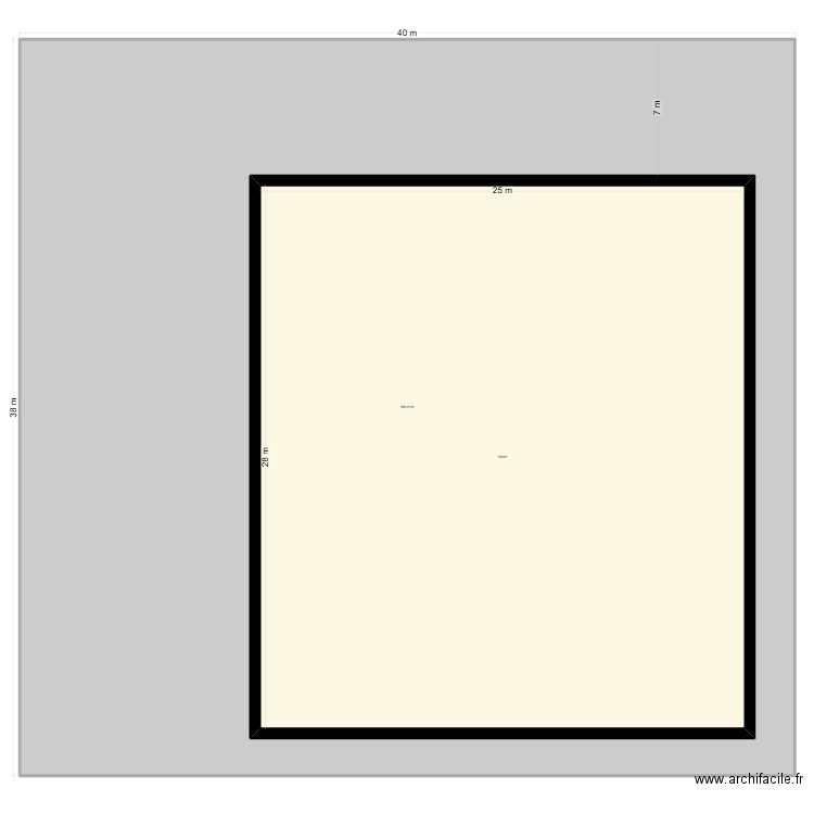 Projet Giez. Plan de 2 pièces et 2212 m2