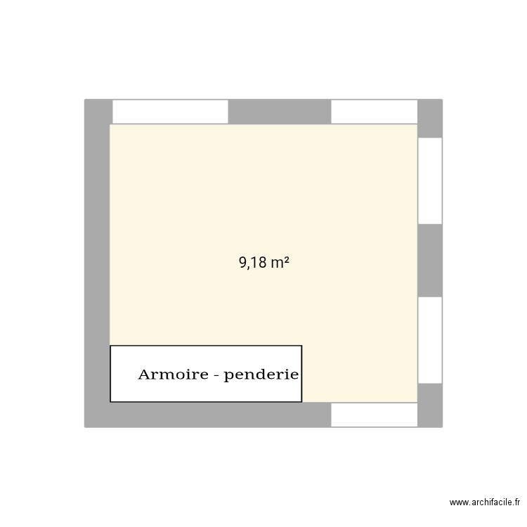Corridor. Plan de 1 pièce et 9 m2