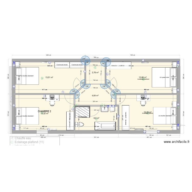 rdc maison principale v3. Plan de 9 pièces et 130 m2