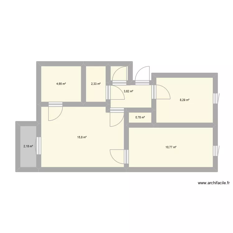 haddad. Plan de 8  et 49 m²