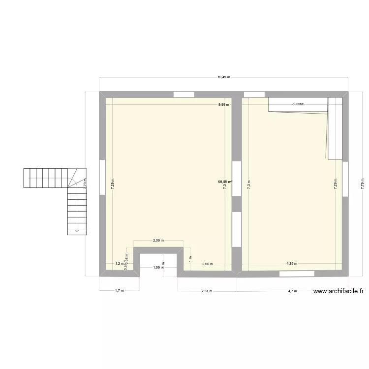 chaubourgcarrelage. Plan de 1  et 68 m²