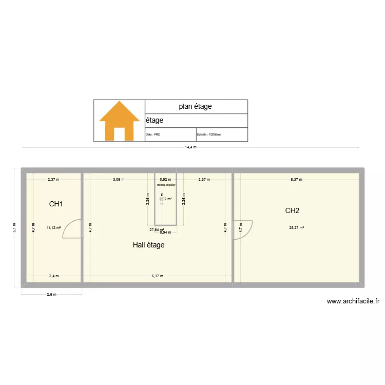 etage Sips. Plan de 4  et 66 m²