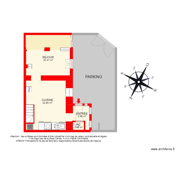 BI 17412 -. Plan de 24 pièces et 206 m2