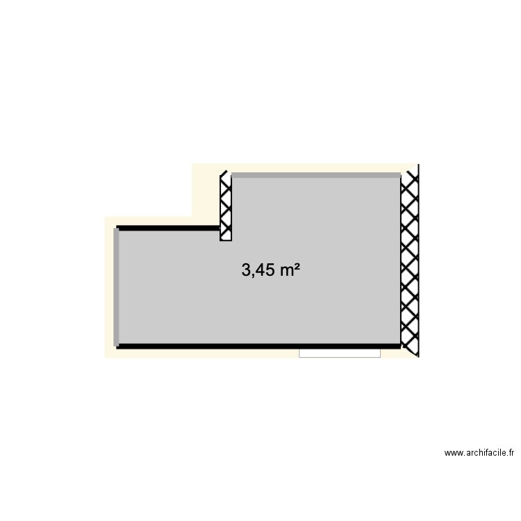 SDB 3. Plan de 1 pièce et 3 m2