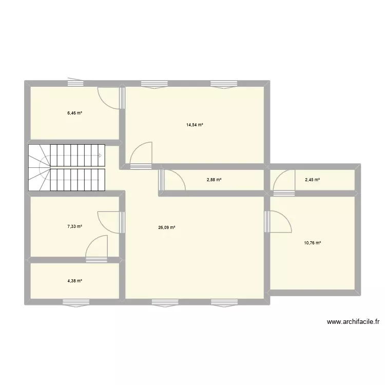 Grenier cabinet. Plan de 8 Pièces et 75 m² Grenier cabinet. Plan de 8 Pièces et 75 m²