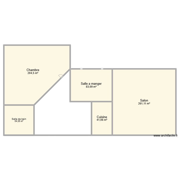 Maison 1. Plan de 5 pièces et 644 m2