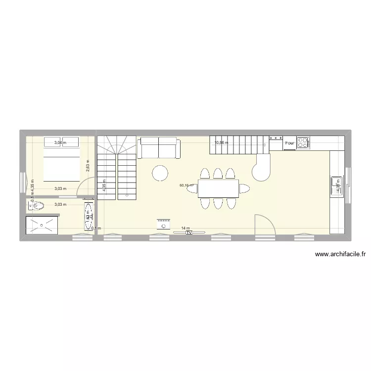 Change. Plan de 1 pièce et 60 m² Change. Plan de 1 pièce et 60 m²