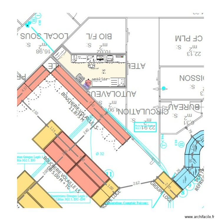 faulquemeont fc V1. Plan de 1 pièce et 11 m2