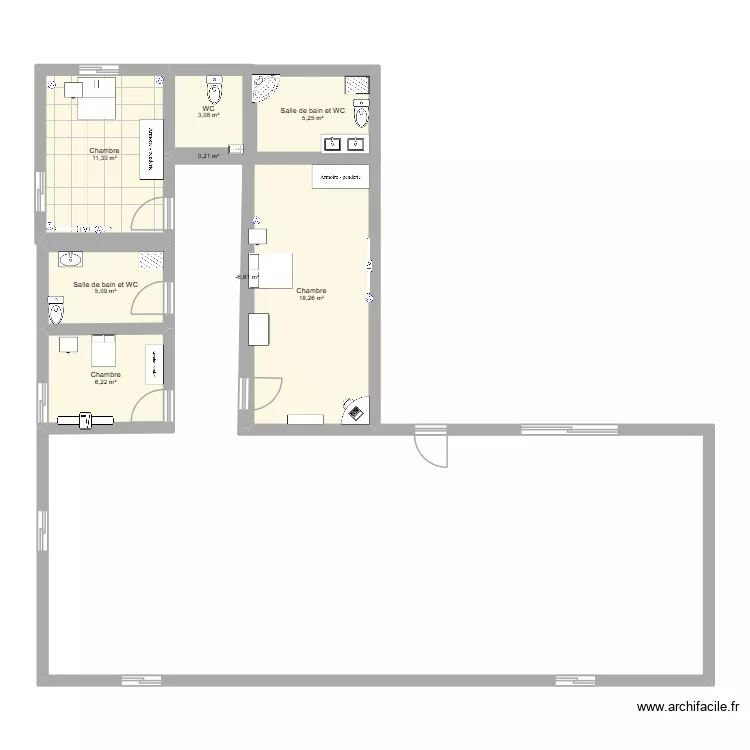 maison. Plan de 8  et 51 m²