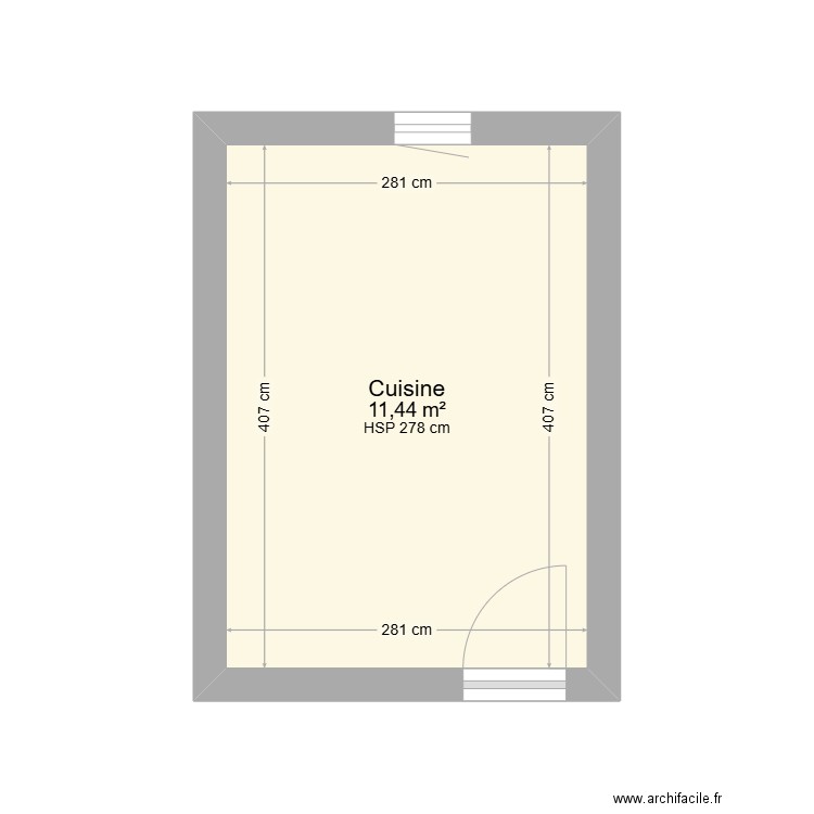 plan 3B Patrimoine. Plan de 1 pièce et 11 m2