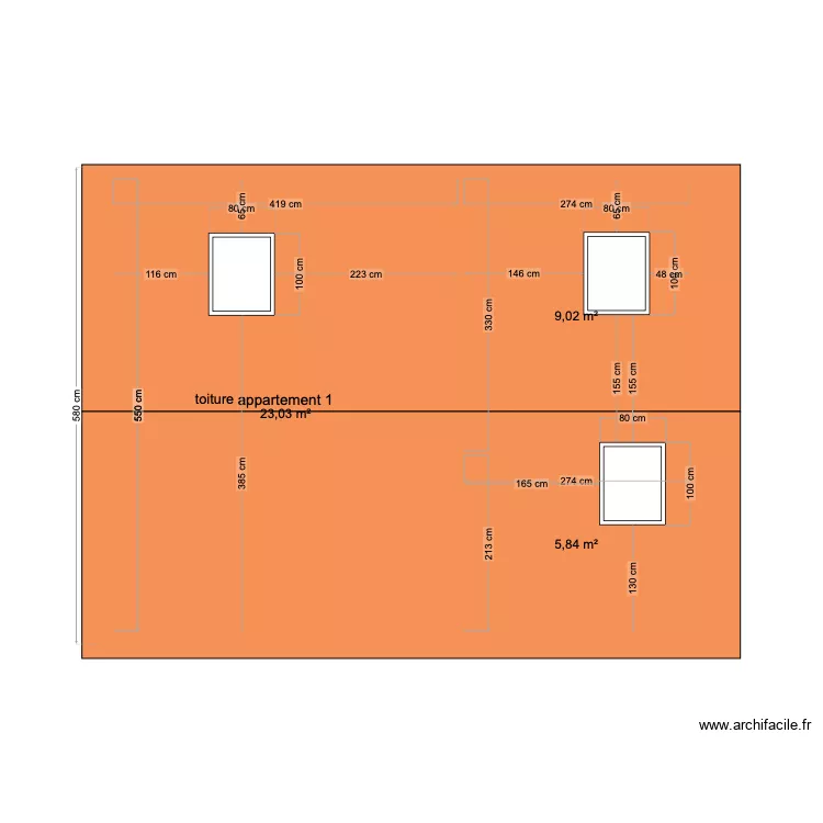 Chaumont toit appartement 1. Plan de 