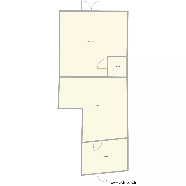 BAKARY GOURMANDISES. Plan de 4  et 78 m²