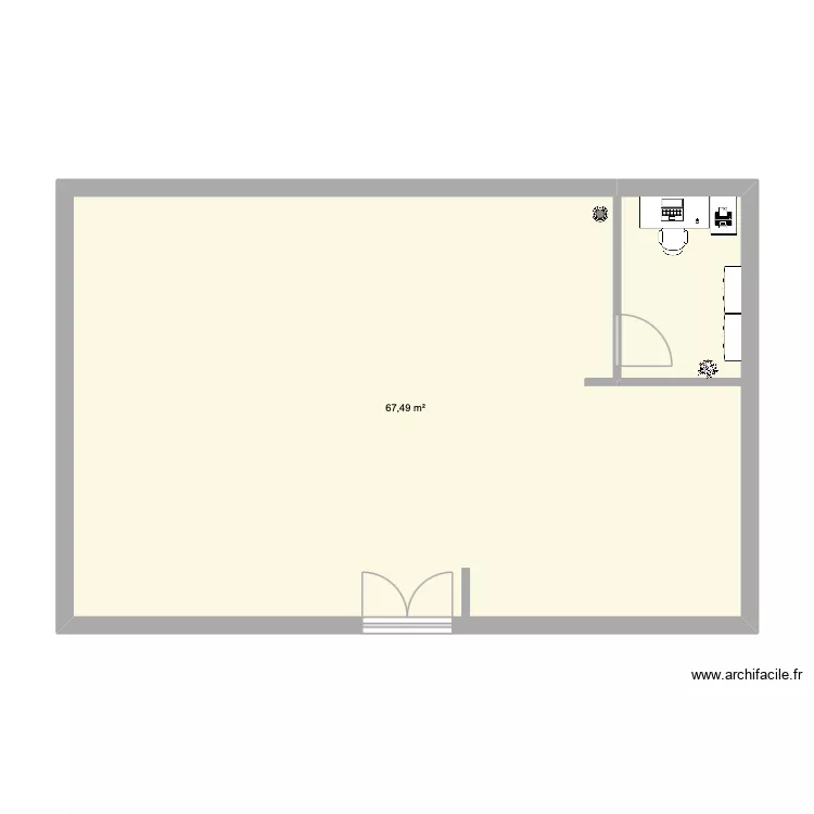 spa. Plan de 1  et 67 m²