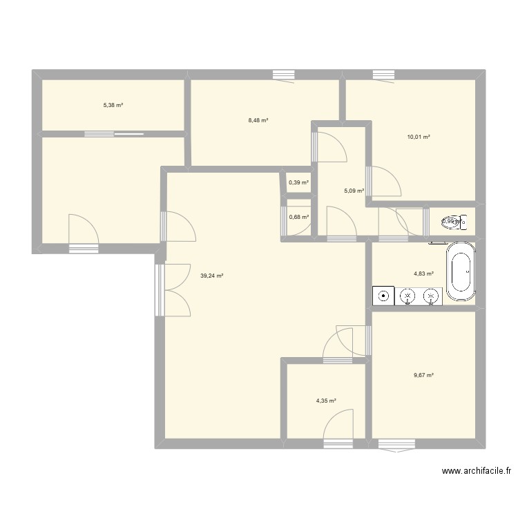 av de lespinet 150625. Plan de 11 pièces et 89 m2
