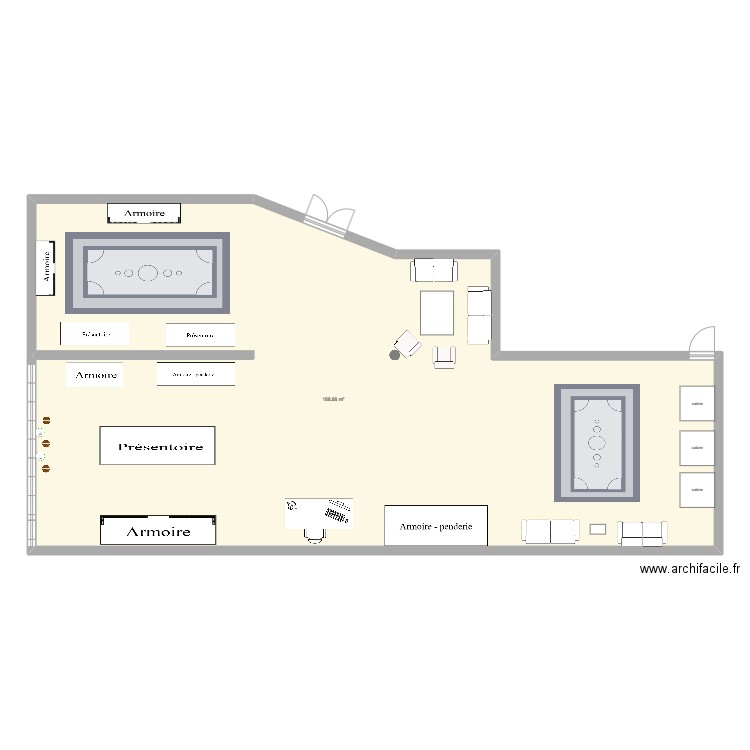 Plan costume. Plan de 1 pièce et 189 m2