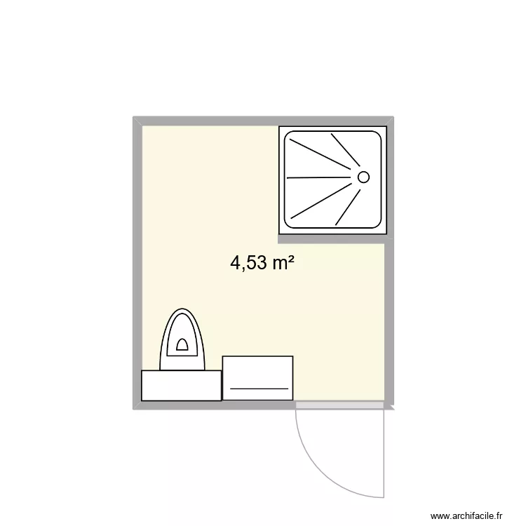 borges sdb r+1. Plan de 1  et 5 m²