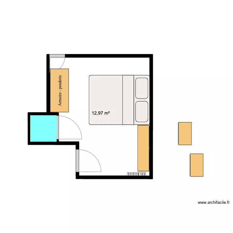 CHAMBRE PARENTALE. Plan de 1 Pièce et 13 m²