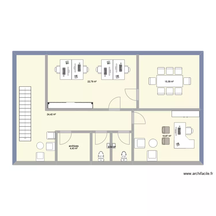 ENTREPOT MENIN ETAGE. Plan de 6 Pièces et 88 m² ENTREPOT MENIN ETAGE. Plan de 6 Pièces et 88 m²