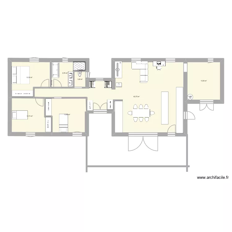 SALADINO. Plan de 7 pièces et 122 m²
