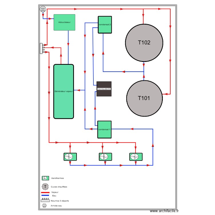 Flux HAU VAPEUR. Plan de 1 pièce et 933 m2