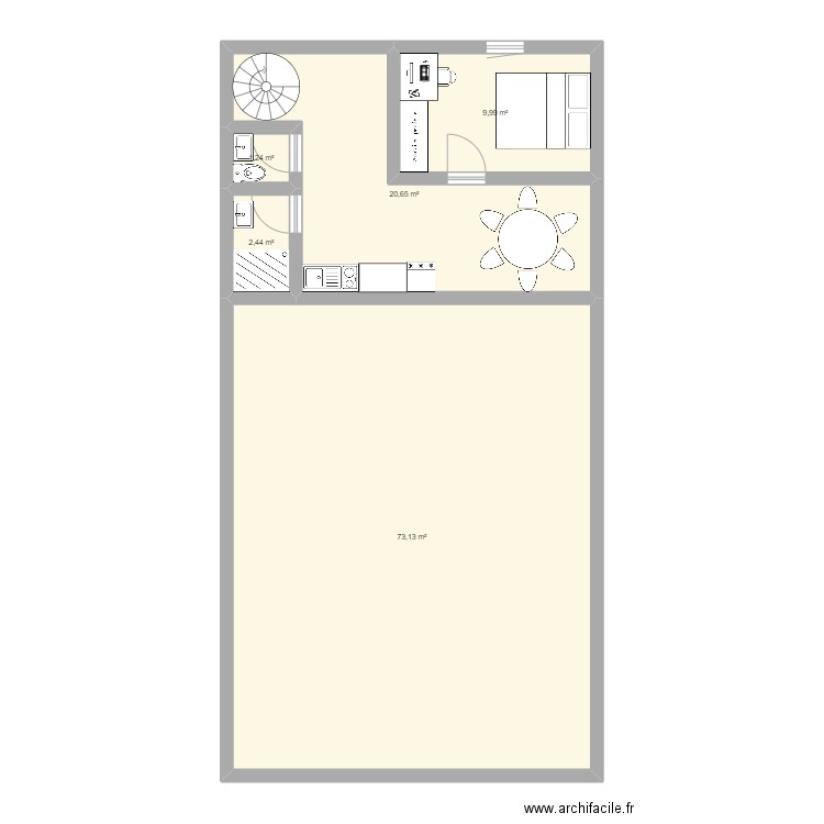 garage v2. Plan de 5 pièces et 107 m2