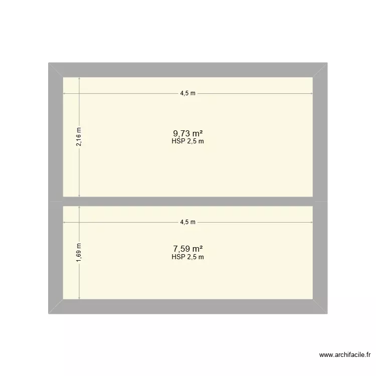 extension bis. Plan de 2 Pièces et 17 m²