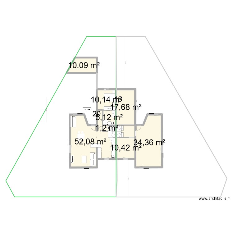 PLANV22. Plan de 18 pièces et 252 m2