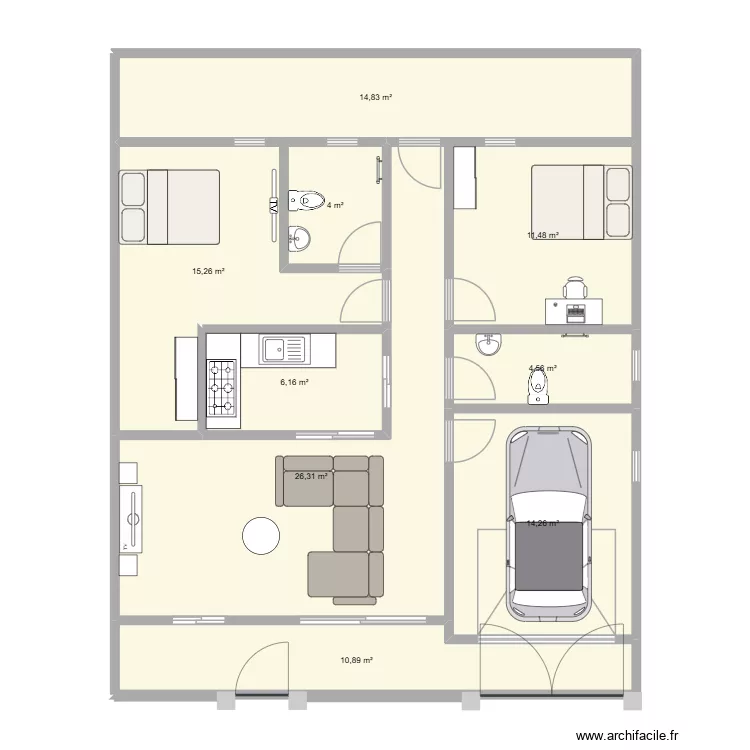 PROJET HC 3. Plan de 9 Pièces et 108 m² PROJET HC 3. Plan de 9 Pièces et 108 m²