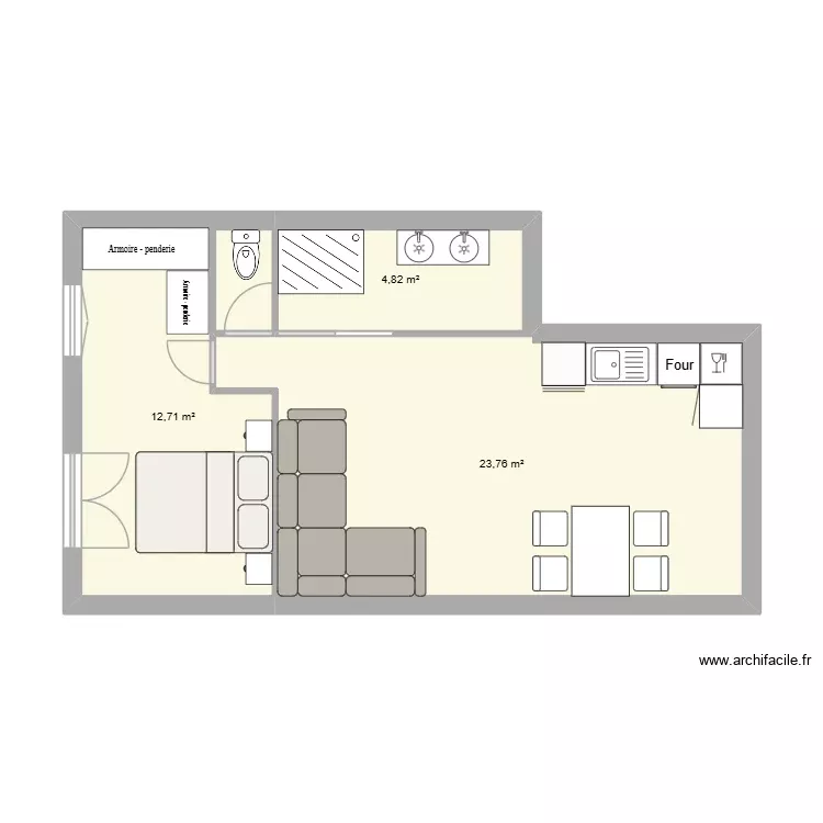 Maison P 2. Plan de 3 Pièces et 41 m² Maison P 2. Plan de 3 Pièces et 41 m²