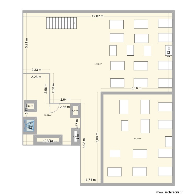resto. Plan de 8 pièces et 172 m2